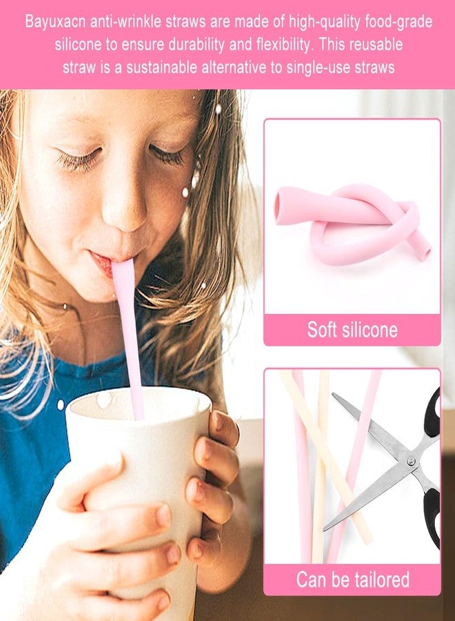 Loyanger 6PCS Silicone Anti-Wrinkle Straws for 20/30/40 oz Cups, Flexible Wrinkle Free Long Drinking Straws with Cleaner Brush, No Wrinkle Reusable Drinking Straw for Lip - Image 3